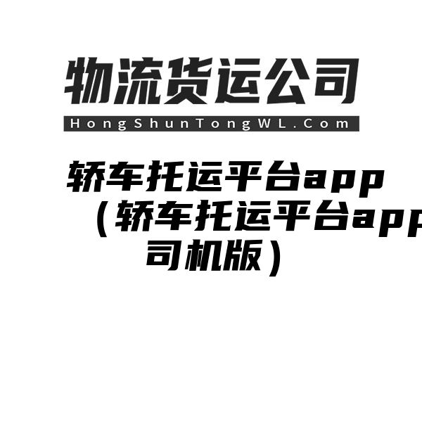 轿车托运平台app（轿车托运平台app司机版）