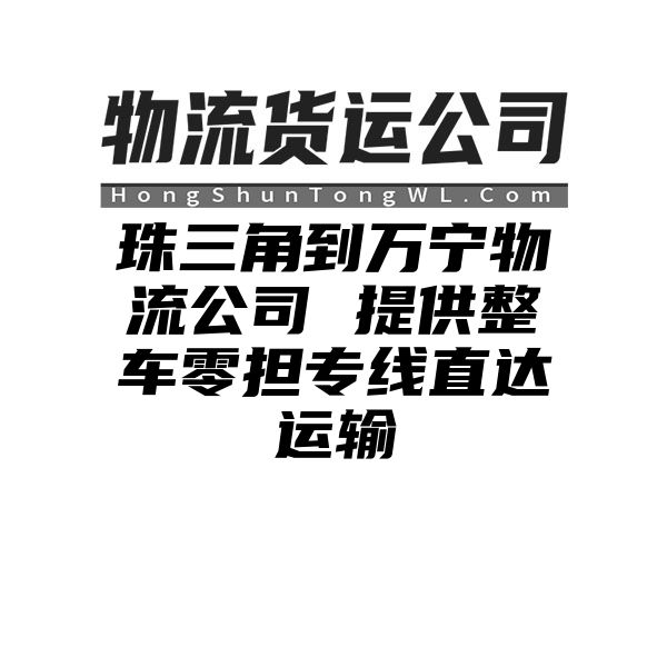 珠三角到万宁物流公司 提供整车零担专线直达运输