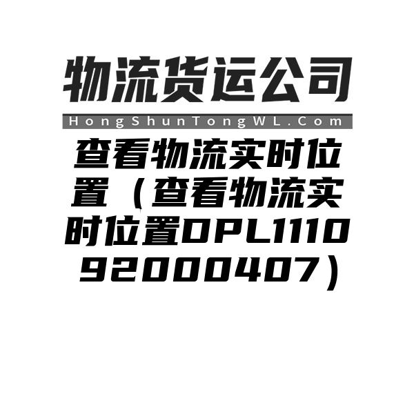 查看物流实时位置（查看物流实时位置DPL111092000407）