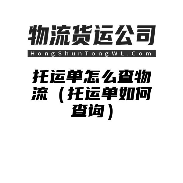 托运单怎么查物流（托运单如何查询）