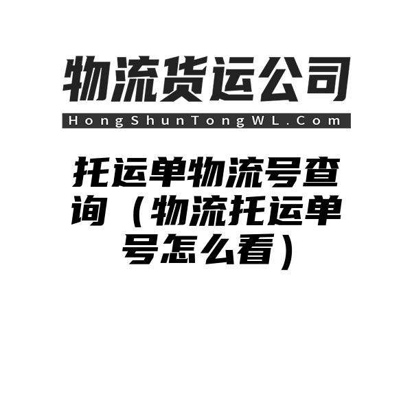 托运单物流号查询（物流托运单号怎么看）